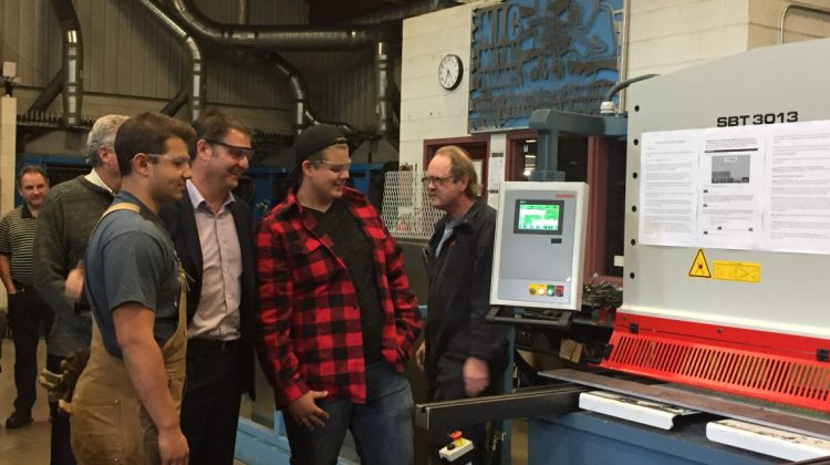 Comox Valley MLA Don McRae with North Island College Trades students