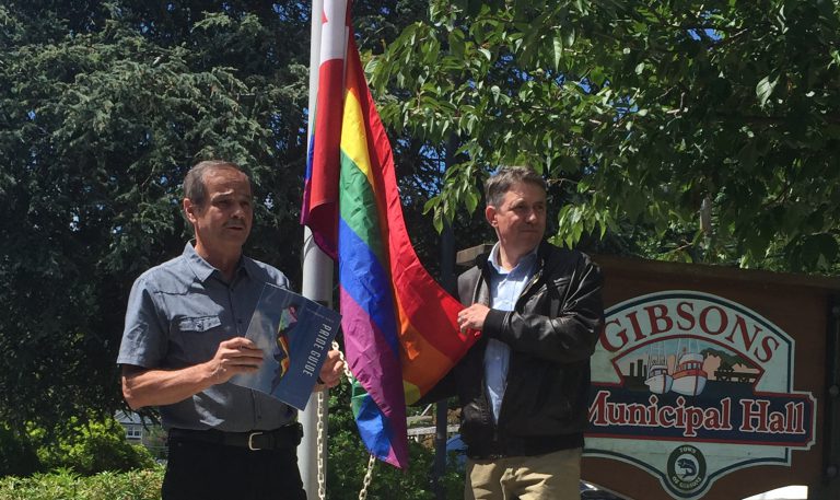 Pride flag raised in Gibsons