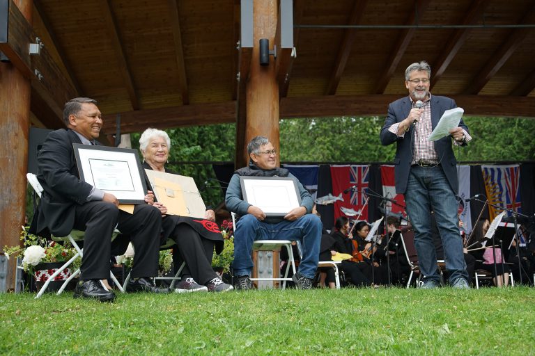 Three Tla’amin Nation members presented with Freedom of the City