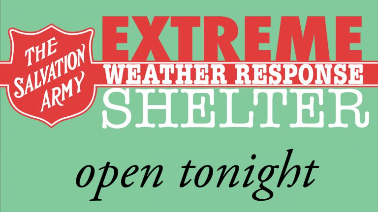 Salvation Army extreme weather shelter open tonight