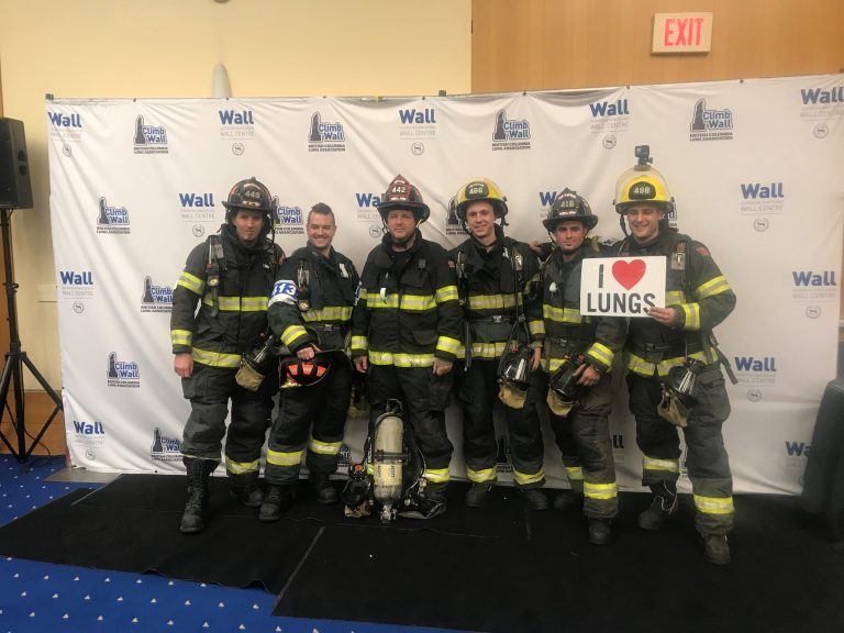 Powell River firefighters finish third at Climb the Wall for cancer awareness