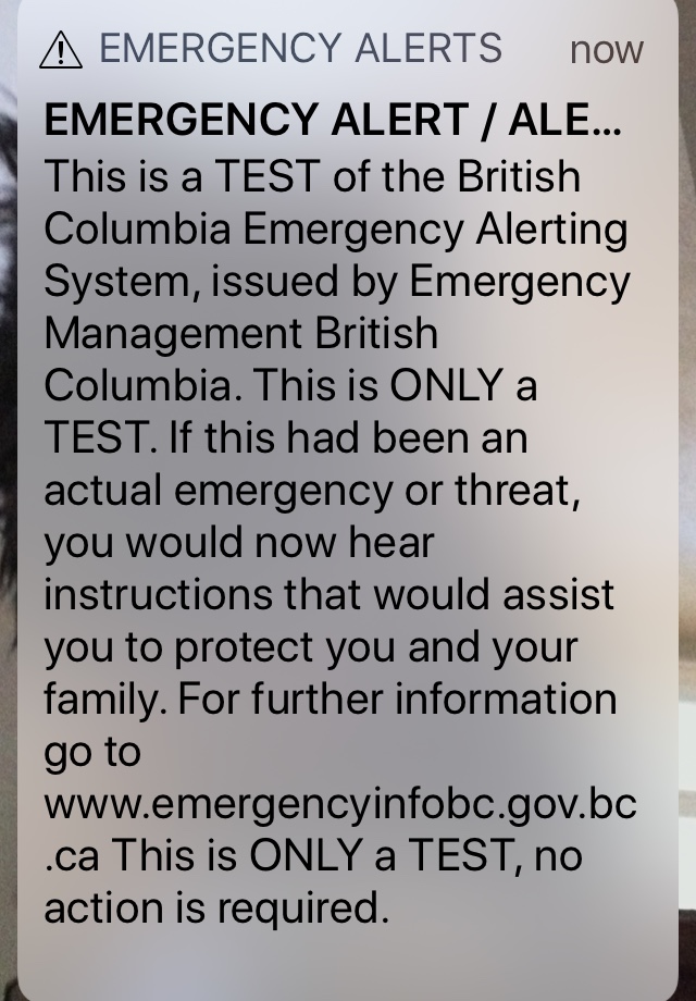 B.C testing emergency alert system tomorrow