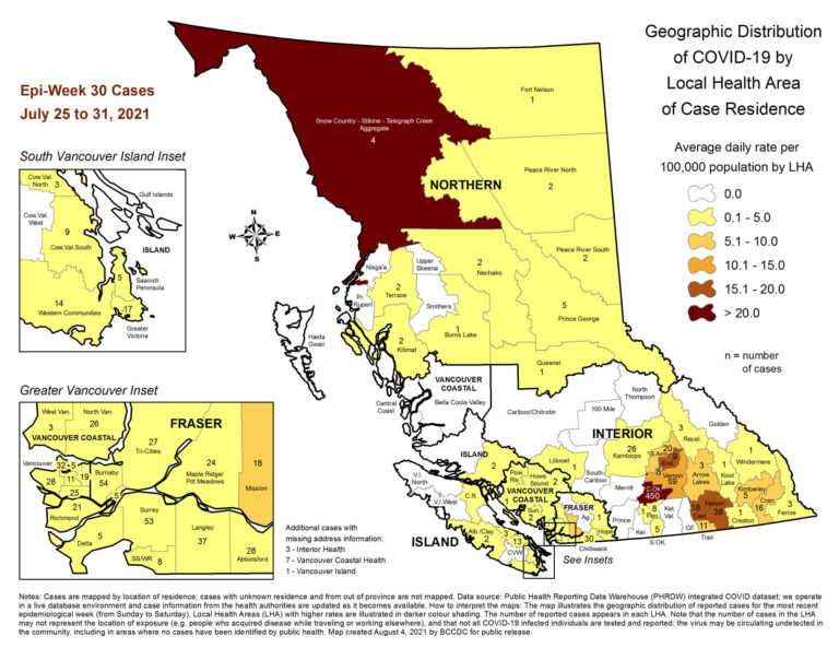 One new COVID case in Powell River Area from July 25th to 31st: BCCDC