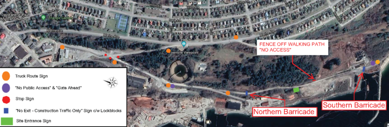 Near misses prompt restrictions near treatment plant construction site
