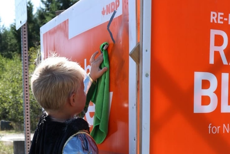 Campaign signs vandalized with swastikas in Campbell River