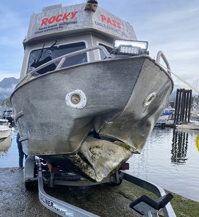 Water taxi crashes; four passengers in hospital