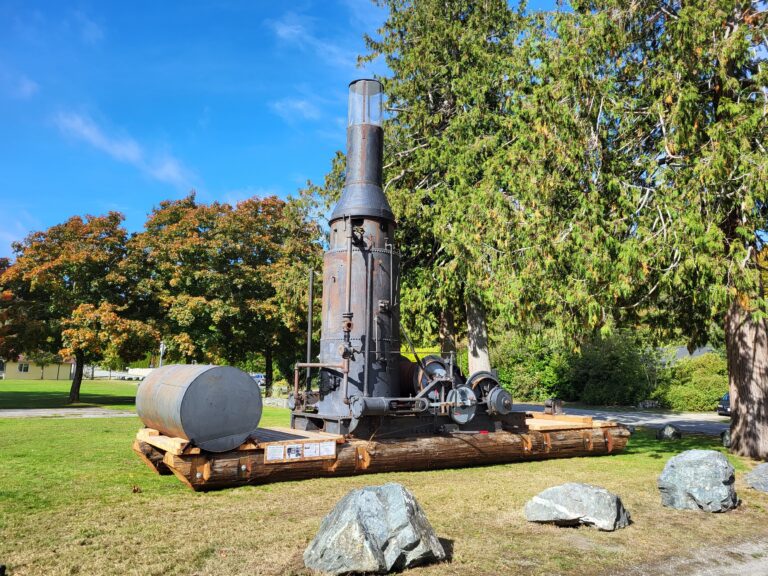 Piece of logging history installed at local park